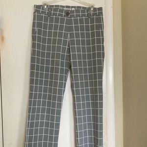 Betabrand dress pant yoga pants grey plaid